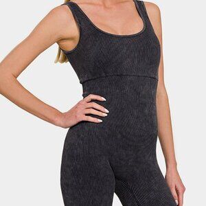 Ribbed Romper by Zenana